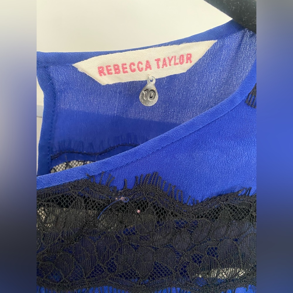 Rebecca Taylor blue silk and lace dress - Picture 2 of 4